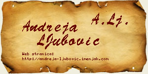 Andreja LJubović vizit kartica